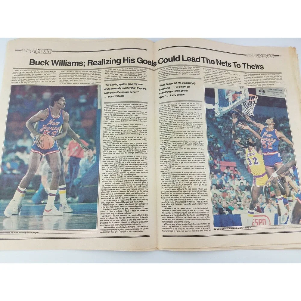 RARE 1983 NBA Today Newspaper Magazine Basketball New Jersey NETS Vtg 80s 1980s